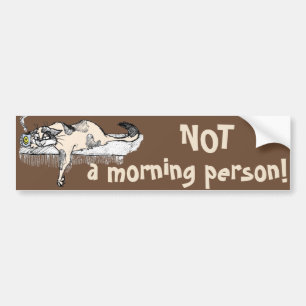 Kaffekattunge är INTE en morgonkatt*ahem* Bildekal