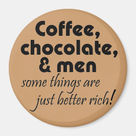 Kaffekchokladskämtsortyger för underbart kök magnet