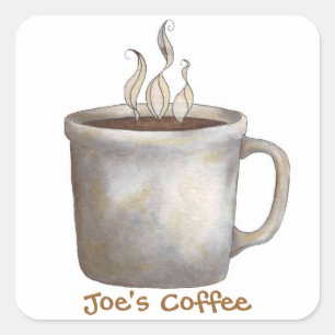 Kaffeklistermärke Fyrkantigt Klistermärke
