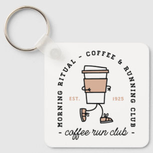 Kaffeklubb för löpning rolig löpare nyckelring
