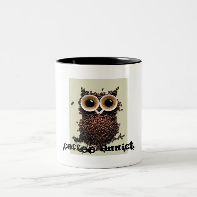 Kaffeknarkareuggla Två-Tonad Mugg (Center)