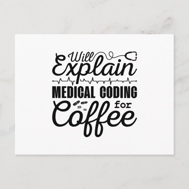Kaffekod för medicinsk kodning vykort (Framsida)