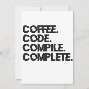 Kaffekod Kompilera Klart Roligt Programmerare Nörd Inbjudningar
