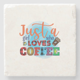 Kaffekonst är bara en flicka som Kärlekar kaffe Stenunderlägg