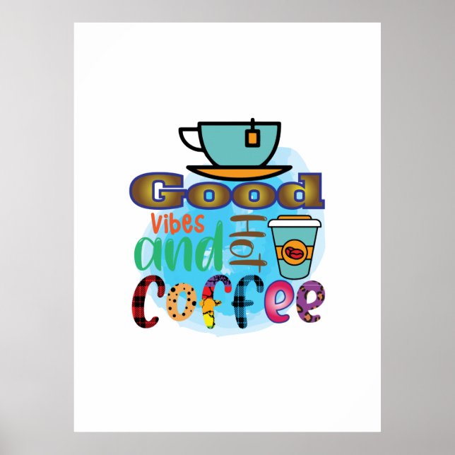 Kaffekonst Bra Vibbar Och Kaffe Poster (Framsidan)