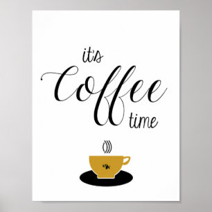 Kaffekonst, det är kaffetid, kaffe Älskare Poster