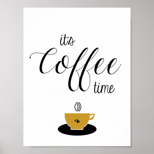 Kaffekonst, det är kaffetid, kaffe Älskare Poster (Framsidan)