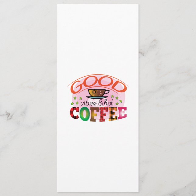 Kaffekonst Goda Vibrationer & Varmt Kaffe Meny (Framsida)
