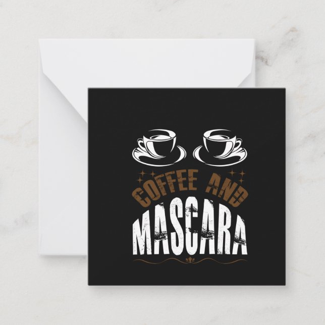 Kaffekonst kaffe och mascara anteckningskort (Framsida)