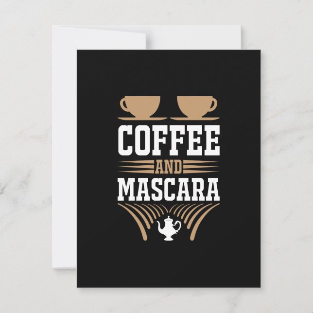 Kaffekonst Kaffe Och Mascara Anteckningskort (Framsida)