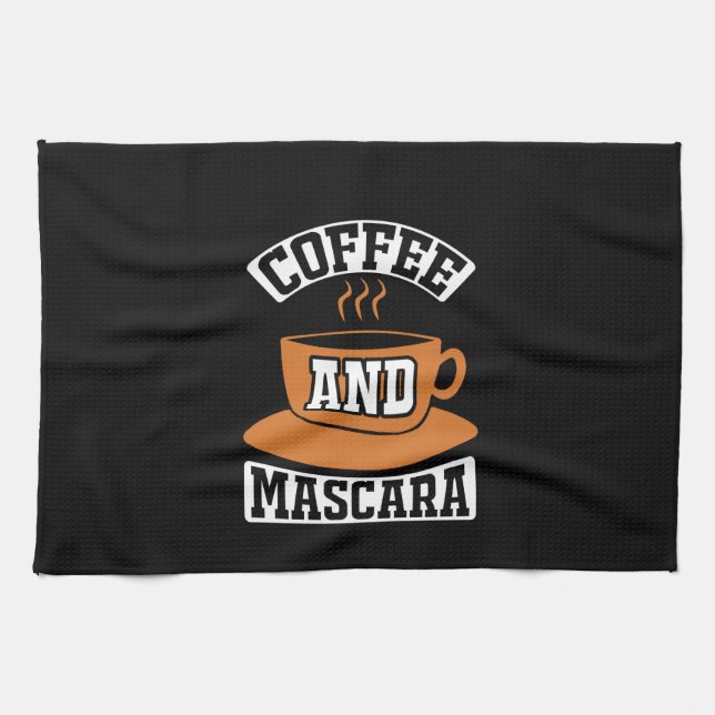 Kaffekonst Kaffe Och Mascara Kökshandduk (Horisontell)