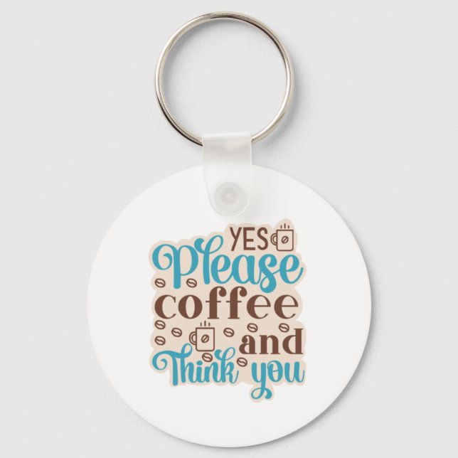 Kaffekonst Kaffe Och Tänk Dig Nyckelring (Framsida)