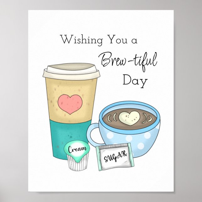 Kaffekonst och citat från hand plockade poster (Framsidan)