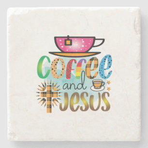 Kaffekonst och Jesus Stenunderlägg