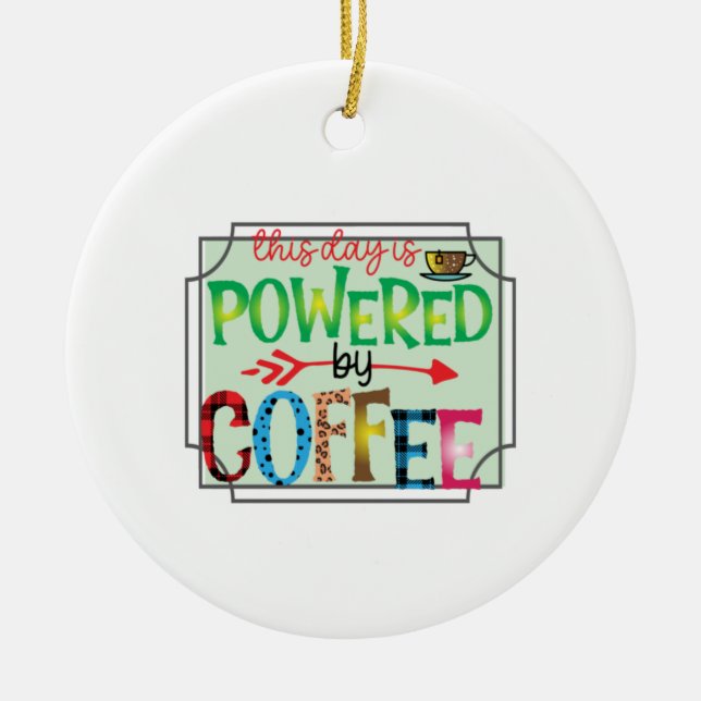 Kaffekonst som drivs med kaffe 2 julgransprydnad keramik (Framsidan)