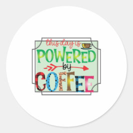 Kaffekonst som drivs med kaffe 2 runt klistermärke