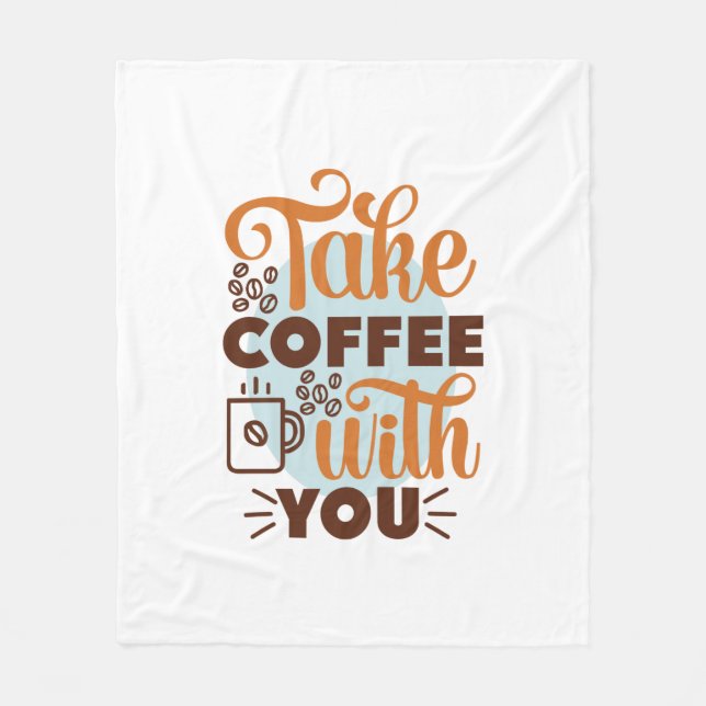 Kaffekonst tar kaffe med dig fleecefilt (Framsidan)