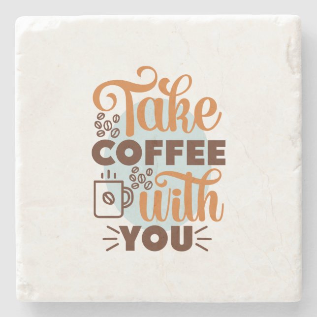 Kaffekonst tar kaffe med dig stenunderlägg (Framsidan)