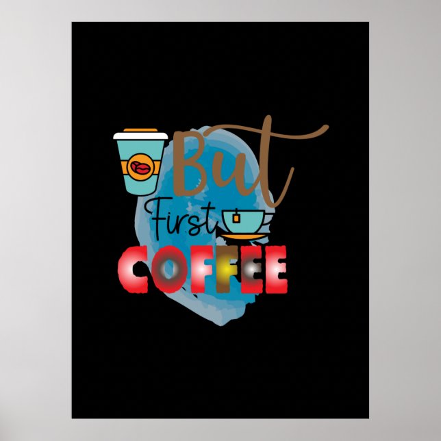Kaffekonst utom första kaffe 2 poster (Framsidan)