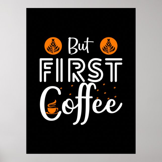 Kaffekonst utom första kaffe poster (Framsidan)