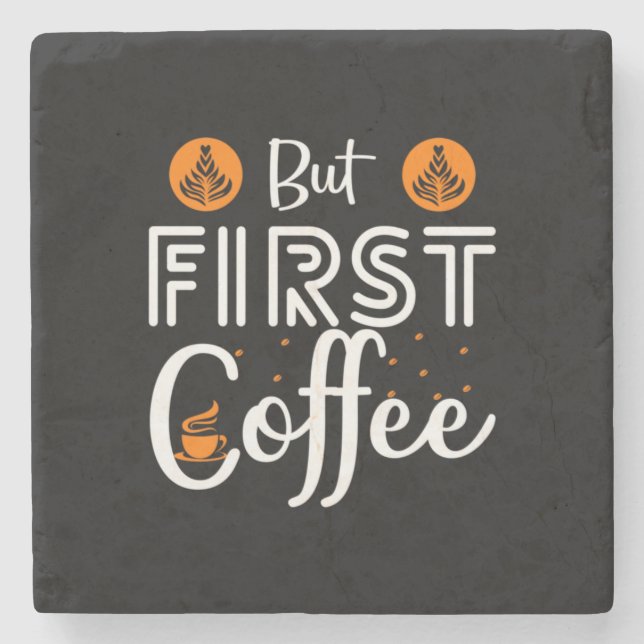 Kaffekonst utom första kaffe stenunderlägg (Framsidan)