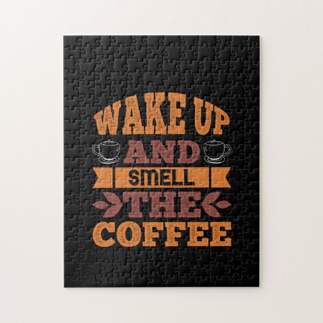 Kaffekonst vaknar upp och mals kaffe pussel (Vertikal)
