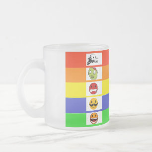 Kaffekonsumtion Mood Meter - Tecknad Ansikte Frostad Glasmugg