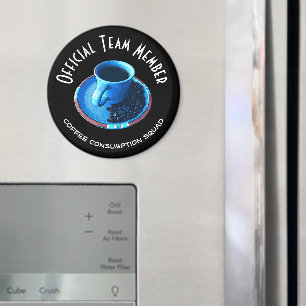 Kaffekonsumtion Squad Blue Kopp Saucer Anpassnings Magnet