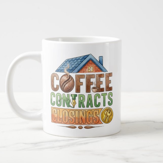 Kaffekontrakt Avslut Realtor Personlig  Jumbo Mugg (Vänster)