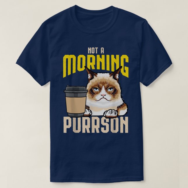 Kaffeköp, inte på morgonen Caffei T Shirt (Design framsida)
