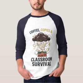 Kaffekopior Klassrumsöverlevnad Rolig Lärare T-Shi T Shirt