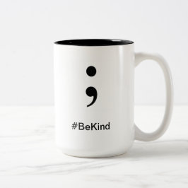 Kaffekopp#BeKind är snäll Två-Tonad Mugg