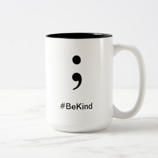 Kaffekopp#BeKind är snäll Två-Tonad Mugg