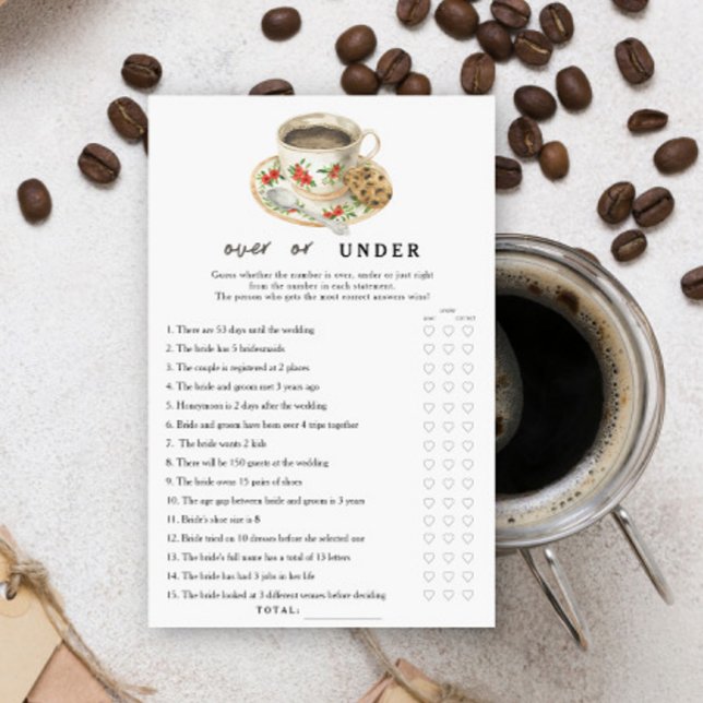 Kaffekopp Bröllopsdusch Över eller under spel (Skapare uppladdad)