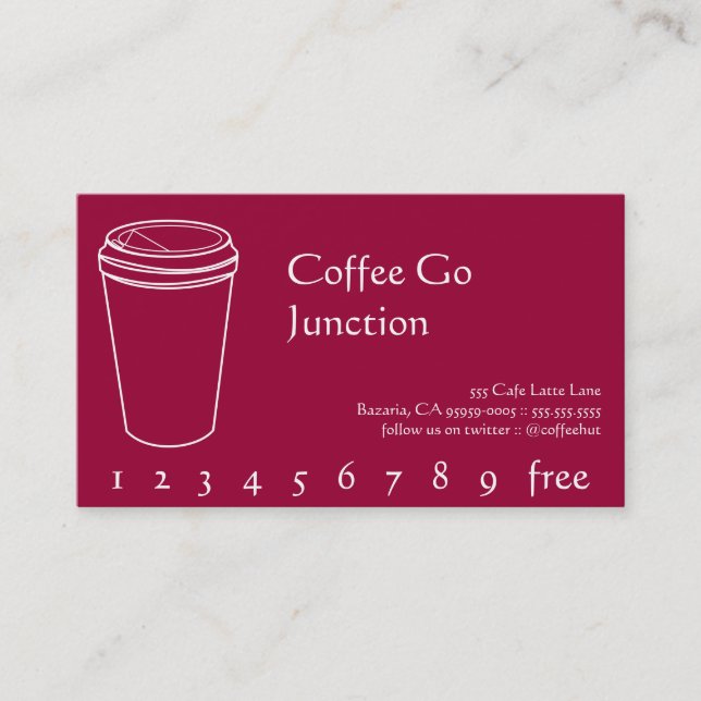 Kaffekopp Dryckeslojalitet Stämpelkort Lojalitetskort (Framsida)