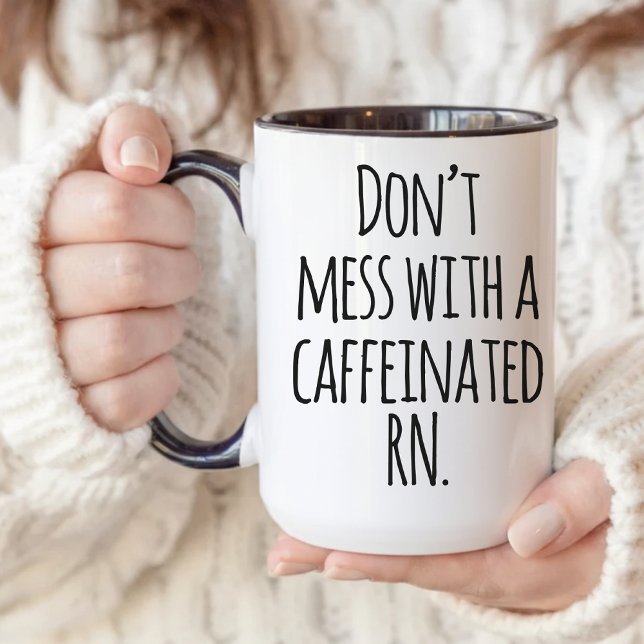 Kaffekopp för Sjuksköterska, Rolig present till he (Caffeinated RN Mug — Funny Nurse appreciation Mug Gift for Coworkers, Medical Students & RNs)