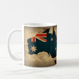 Kaffekopp - Karta över Australien med flagga