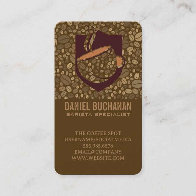 Kaffekopp Logotyp | Kafé Baljans Butik Visitkort (Framsida)