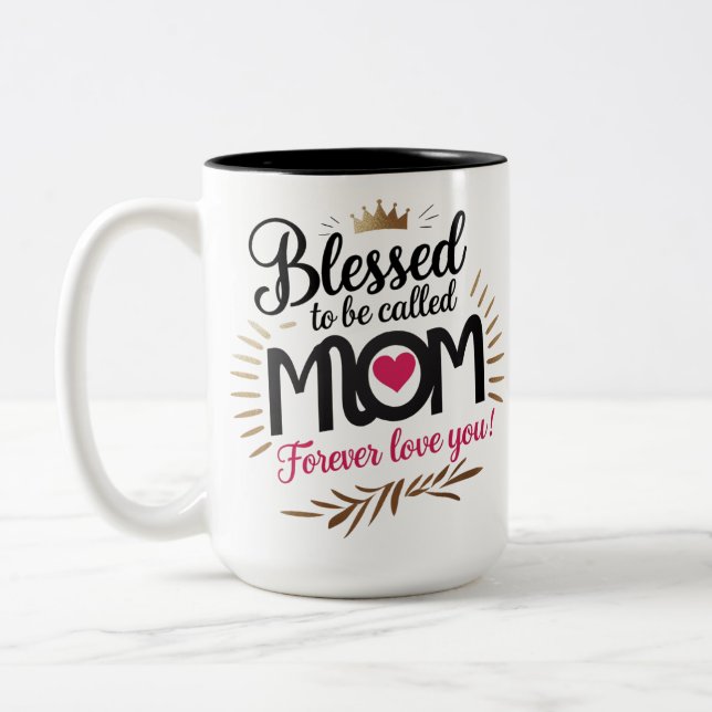 Kaffekopp med krona Forever Love You present till  (Vänster)