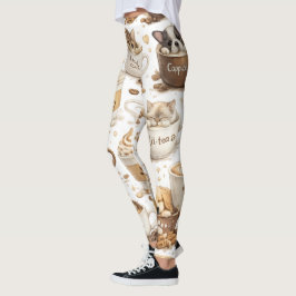 Kaffekopp Mönster Leggings