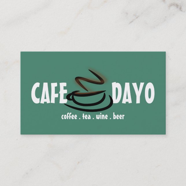 Kaffekopp Teasalong Vin Öl Kaffe Visitkort (Framsida)