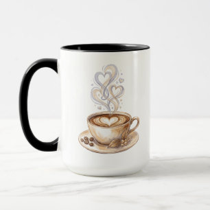 Kaffekopp Vattenfärg Illustration Muggar och kop