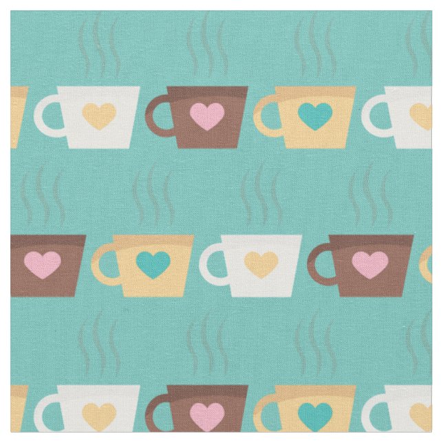 Kaffekoppar Barista Söt Café Mat Dryck Tyg (Närbild)