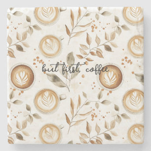 Kaffekoppar blad stenunderlägg