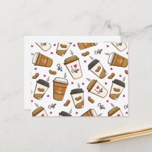 Kaffekoppar, Kaffe, Kaffeälskare, Hjärtan Vykort
