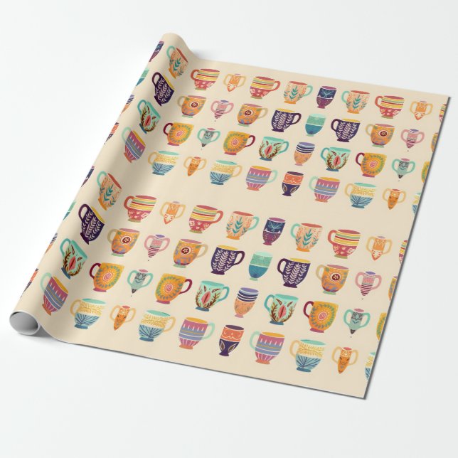 Kaffekoppar Presentpapper (Utrullad)