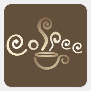 Kaffekoppen kvadrerar klistermärken