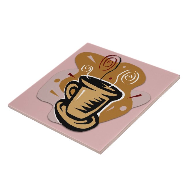 Kaffekoppen - virvla runt designen belägger med kakelplatta (Sidan)