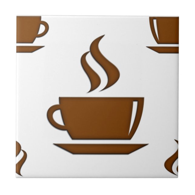 Kaffekoppmönster Kakelplatta (Framsidan)