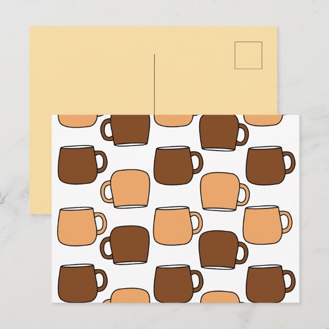 Kaffekoppmönster Vykort (Fram/baksida)
